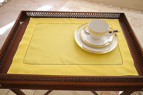 Habanero Gold Color Hemstitch Placemats 14"x20".